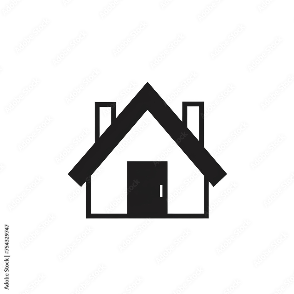 house black icon on a white background in minimalism сreated with Generative Ai