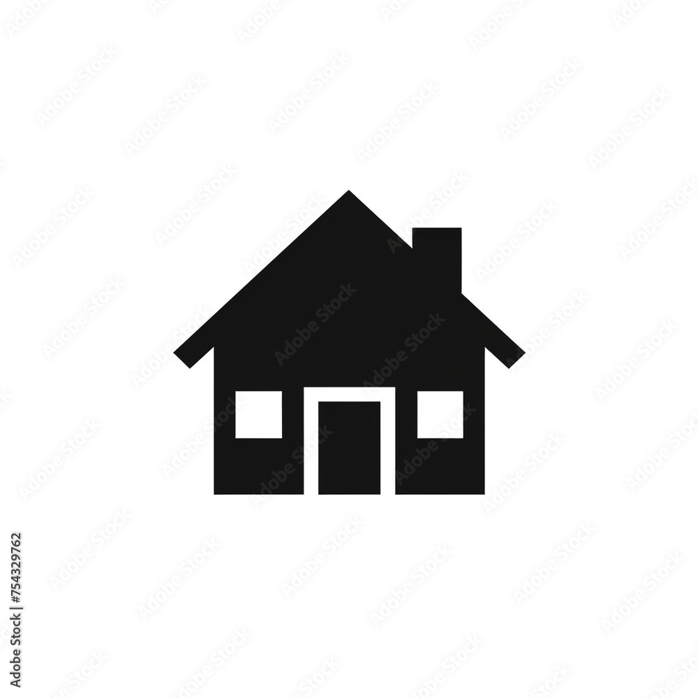 house black icon on a white background in minimalism сreated with Generative Ai house black icon on a white background in minimalism сreated with Generative Ai
