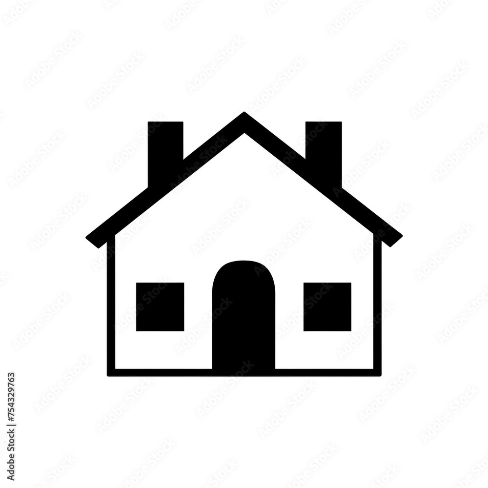house black icon on a white background in minimalism сreated with Generative Ai house black icon on a white background in minimalism сreated with Generative Ai