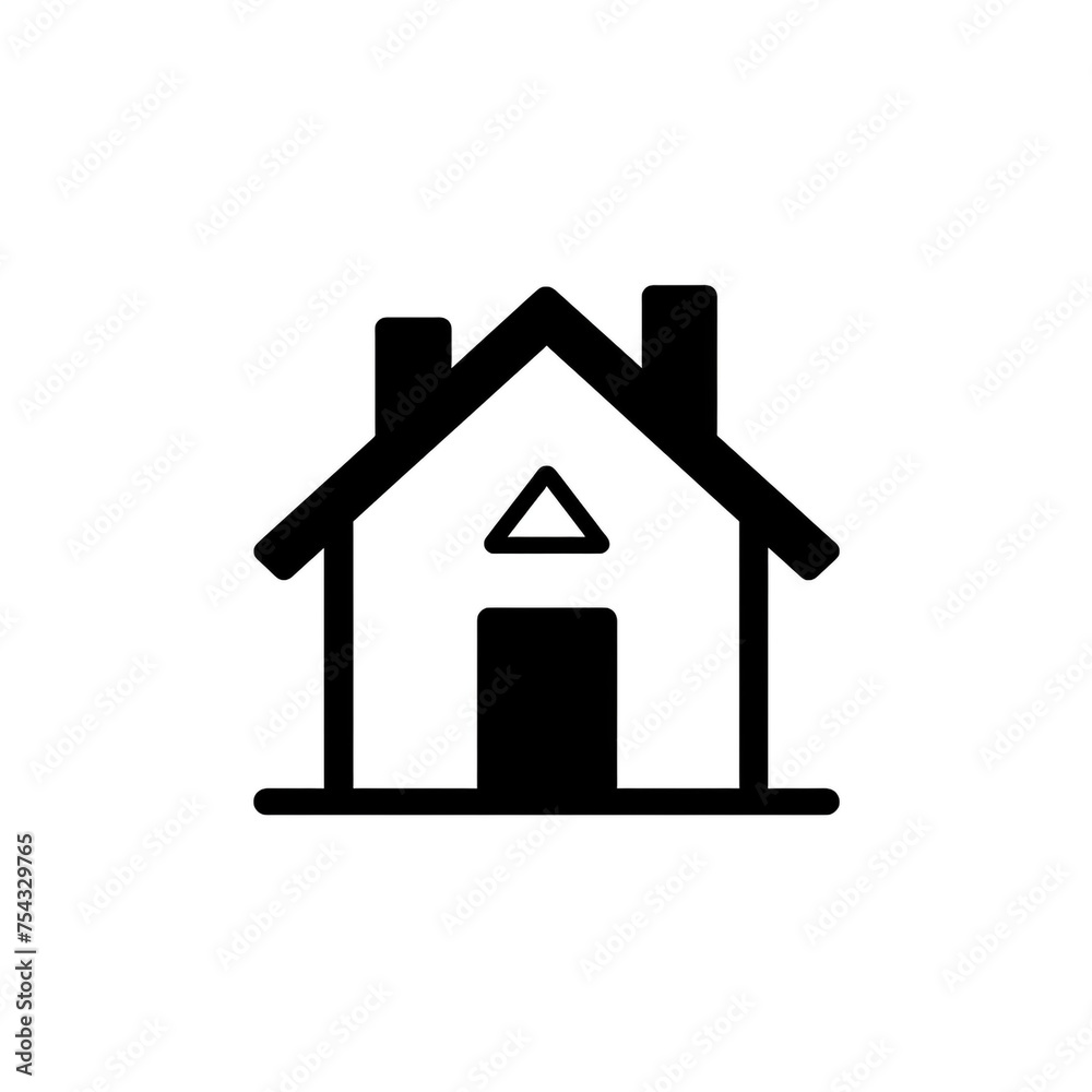 house black icon on a white background in minimalism сreated with Generative Ai house black icon on a white background in minimalism сreated with Generative Ai
