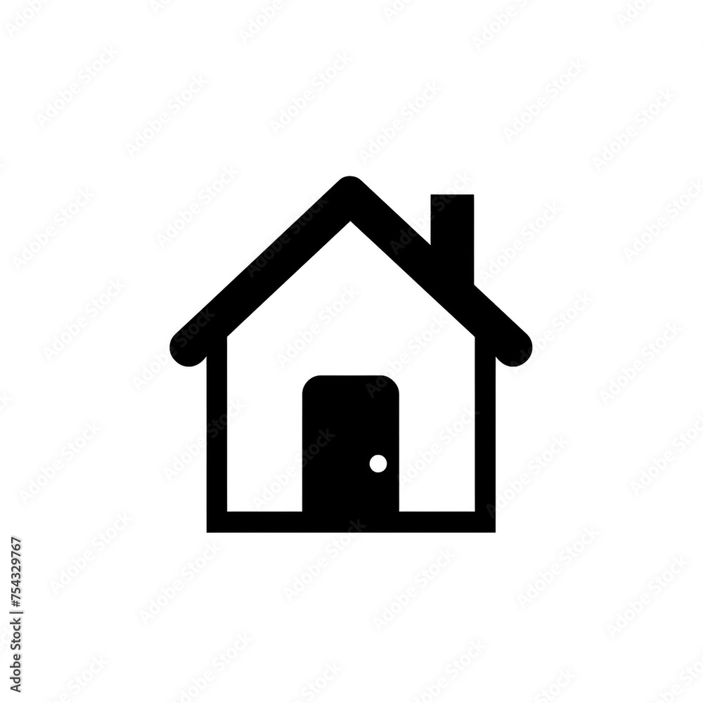 house black icon on a white background in minimalism сreated with Generative Ai house black icon on a white background in minimalism сreated with Generative Ai