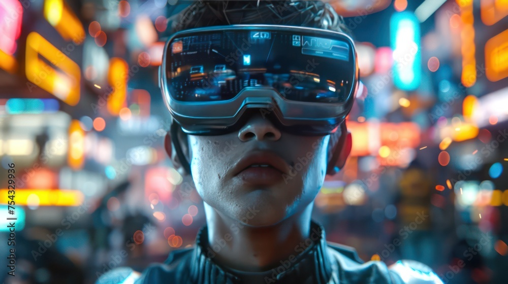 Virtual Glasses with Futuristic Neon Theme