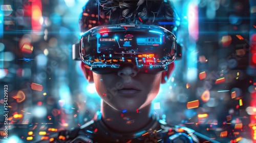 Virtual Glasses with Futuristic Neon Theme