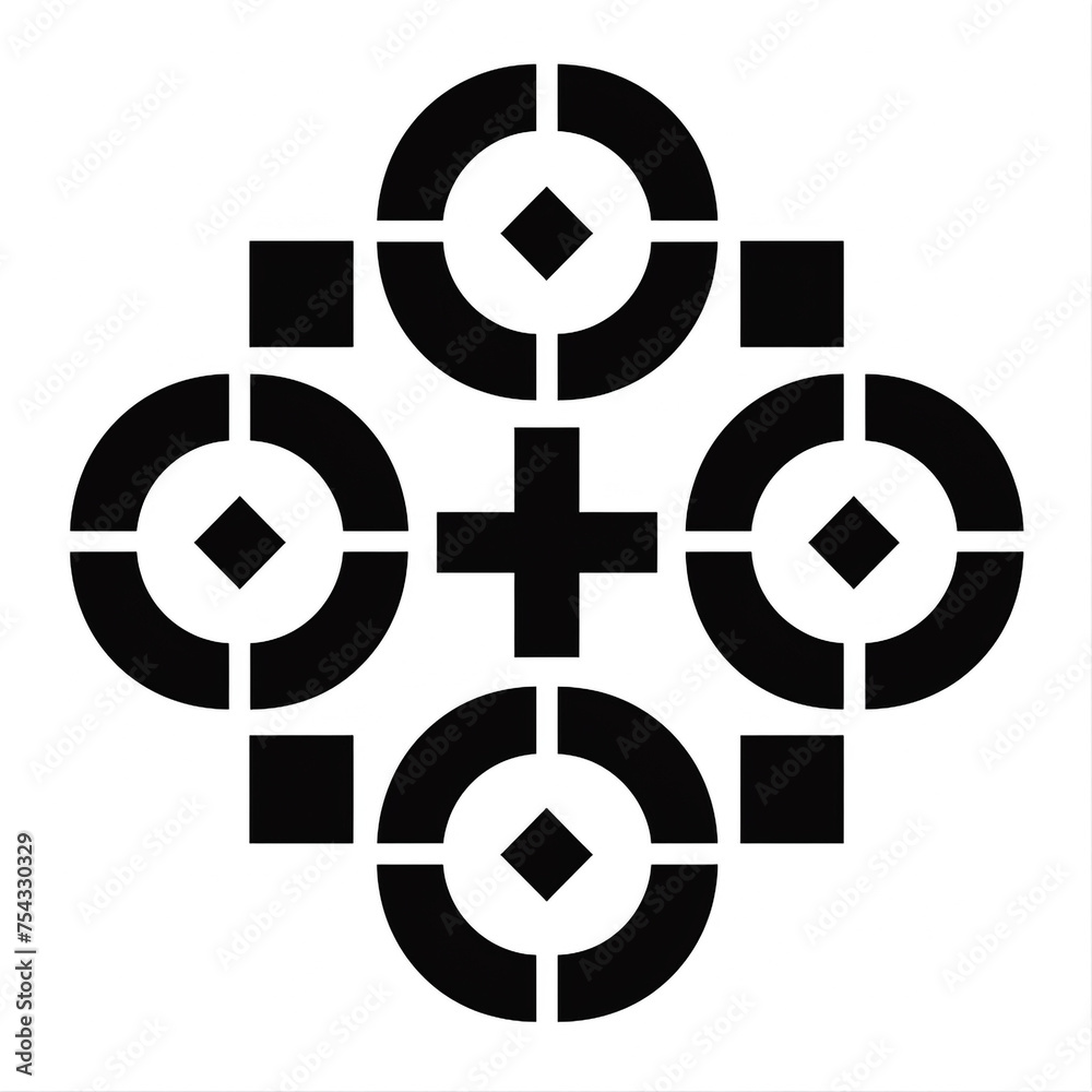 Obraz premium pattern black icon on a white background in minimalism сreated with Generative Ai