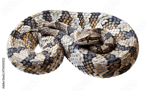 The Russell's Viper's Coiled Majesty On Transparent Background.