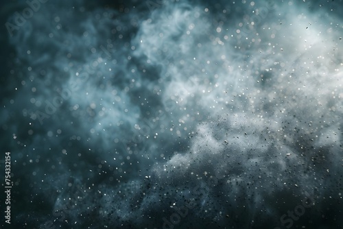 Abstract Smoke and Waves in Dreamy Blue and Black, To provide a visually striking and atmospheric background for a desktop or other digital device