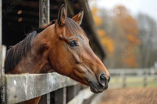 horse in the stable