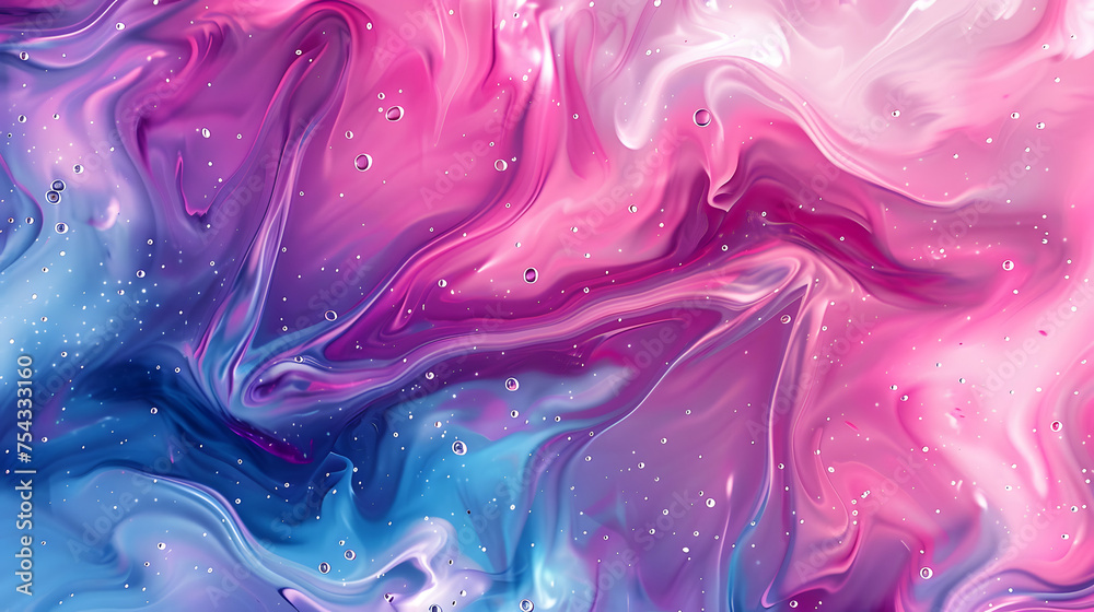 Fototapeta premium Blue and violet colours. Liquid paints on wet paper. Beautiful grunge texture for card, poster, invitation. Unusual abstract illustration. Horizontal image. Marble background.