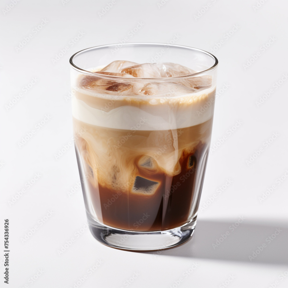 coffee in a transparent glass on a white background сreated with Generative Ai coffee in a transparent glass on a white background сreated with Generative Ai