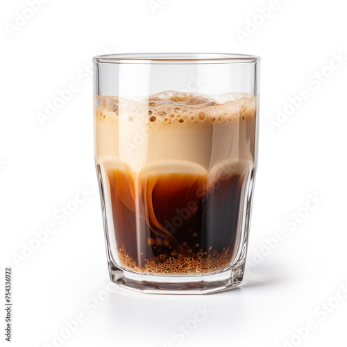 coffee in a transparent glass on a white background сreated with Generative Ai