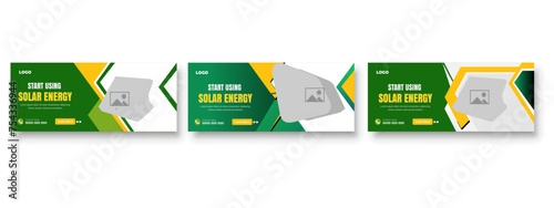 solar green energy social media post banner design