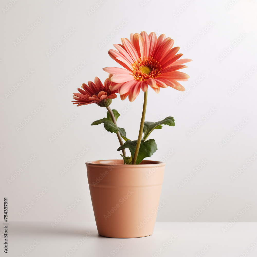 flower in a pot on a white background сreated with Generative Ai flower in a pot on a white background сreated with Generative Ai