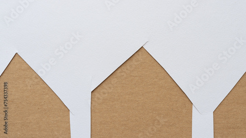 paper frame with triangle parts on cardboard