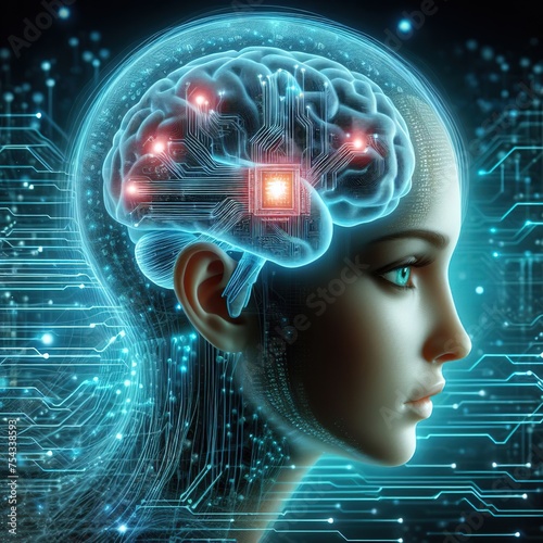 implant of human brain head microchip - ai generated