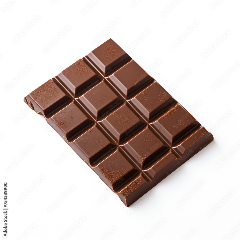 piece of chocolate on a white background сreated with Generative Ai piece of chocolate on a white background сreated with Generative Ai