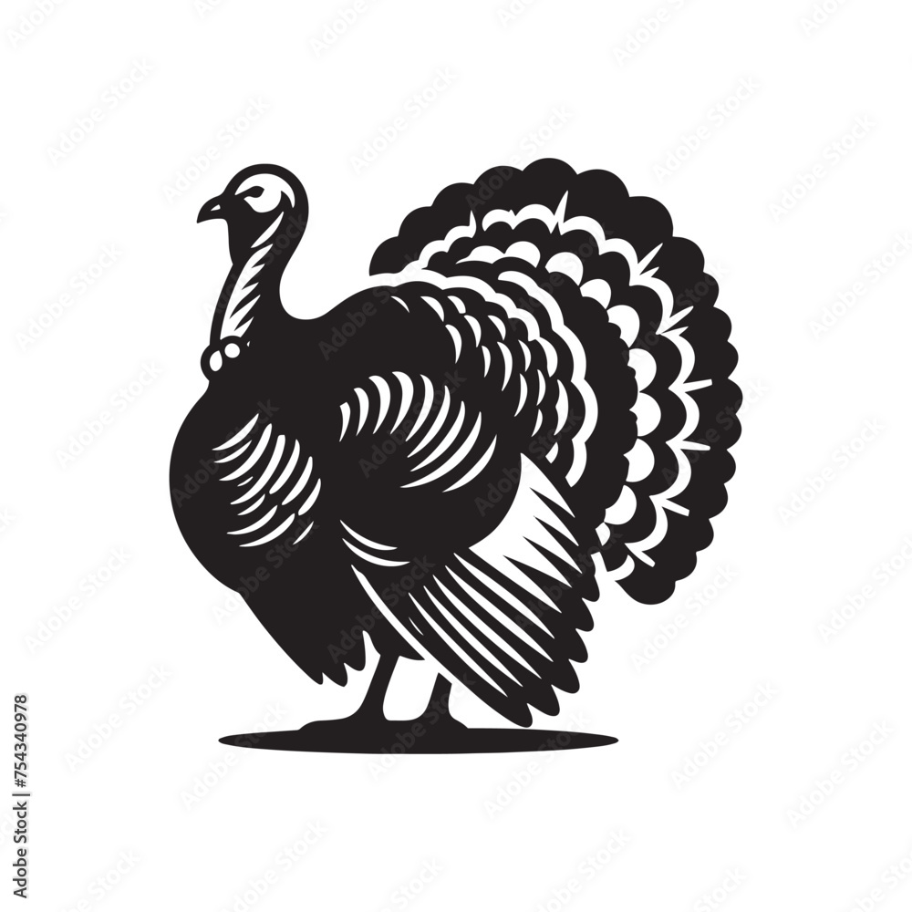 Gobble Guardians: Vector Turkey Silhouette Collection for Thanksgiving Designs, Wildlife Illustrations, and Autumn-themed Artwork. Black turkey vector. Gobble Guardians: Vector Turkey Silhouette Collection for Thanksgiving Designs, Wildlife Illustrations, and Autumn-themed Artwork. Black turkey vector.