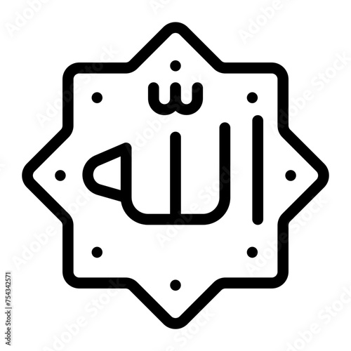 allah line icon