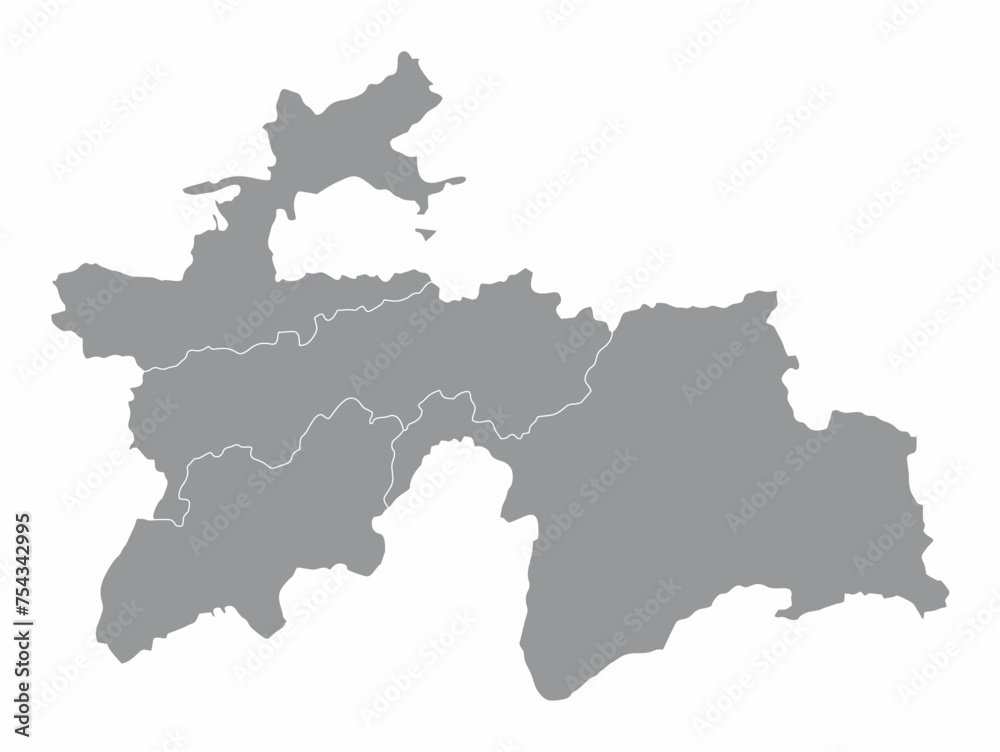 Fototapeta premium Tajikistan administrative map