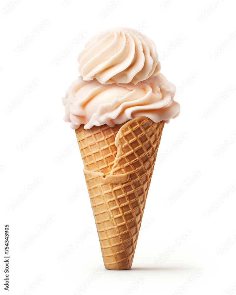 ice cream cone on white background сreated with Generative Ai ice cream cone on white background сreated with Generative Ai