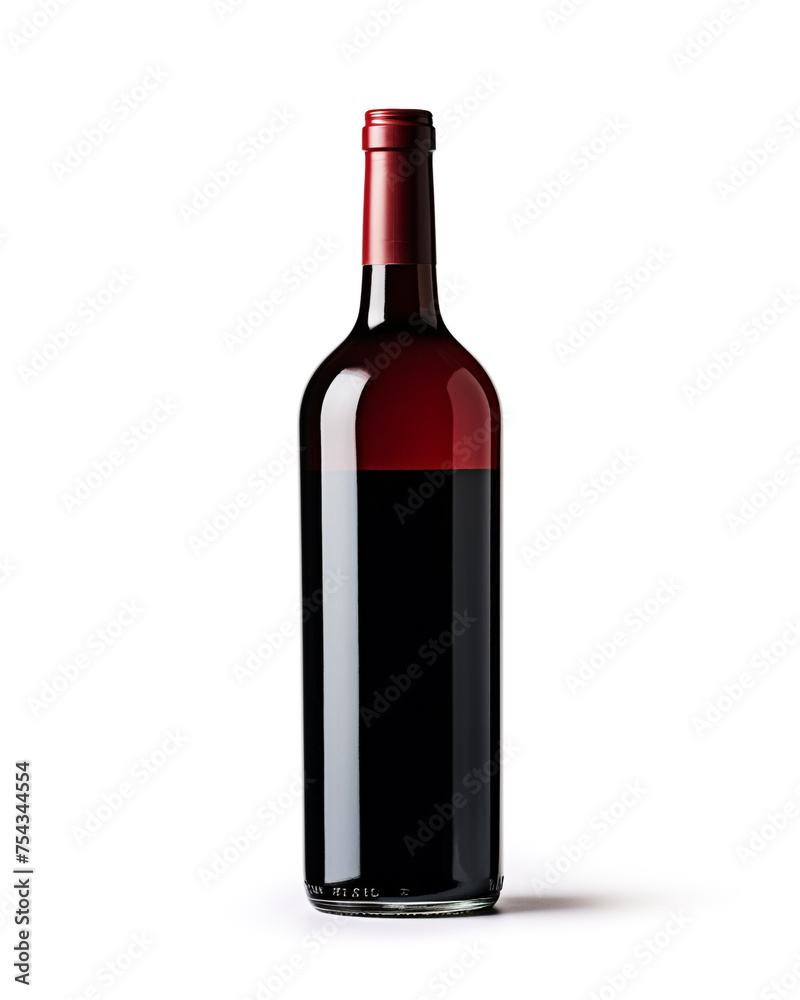 bottle of wine on a white background сreated with Generative Ai bottle of wine on a white background сreated with Generative Ai