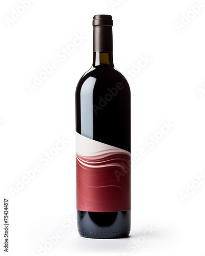 bottle of wine on a white background сreated with Generative Ai