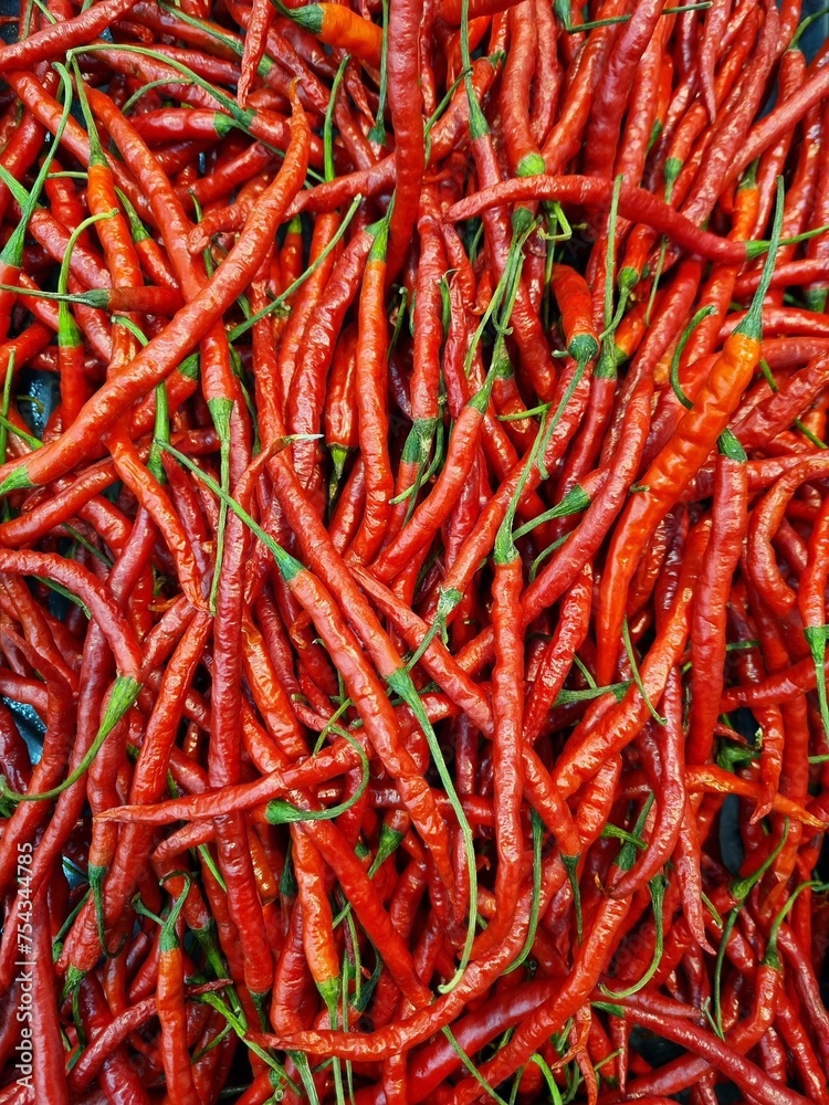 Cabe merah or red chili commodities sold in the traditional market of Indonesia