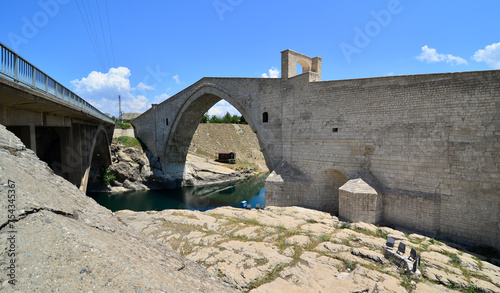 Located in Diyarbakir, Turkey, the Malabadi Bridge was built in 1147. photo