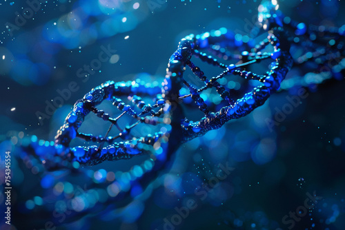 Conveying the interconnectedness of life forms through a close-up image of DNA extracted from diverse species, showcasing the underlying genetic similarities that unite all living