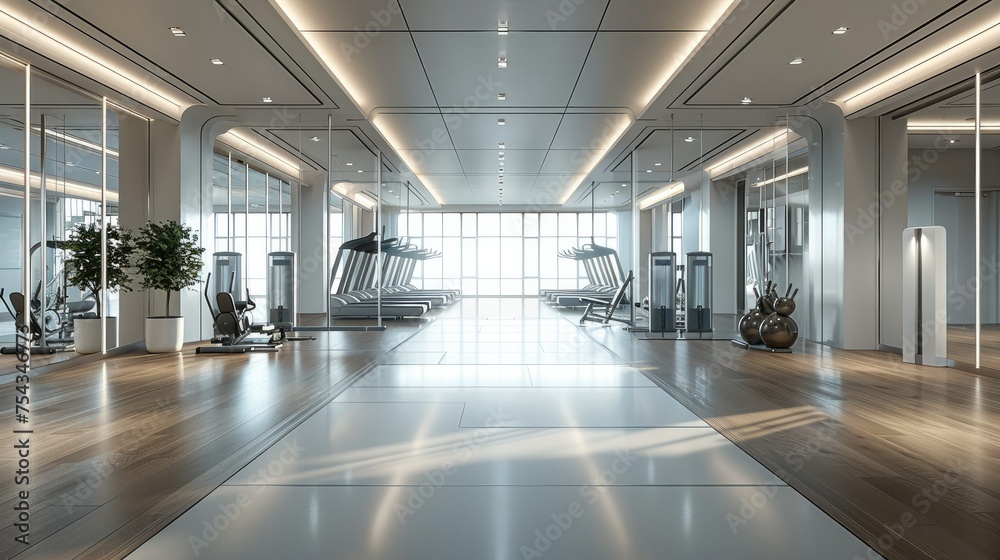 Interior inside the enterprise, functional area, gym. Generative AI. Interior inside the enterprise, functional area, gym. Generative AI.