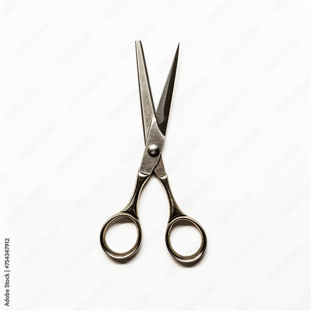 barber scissors on white background сreated with Generative Ai barber scissors on white background сreated with Generative Ai