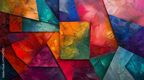 Abstract Geometric Colorful Wall Art