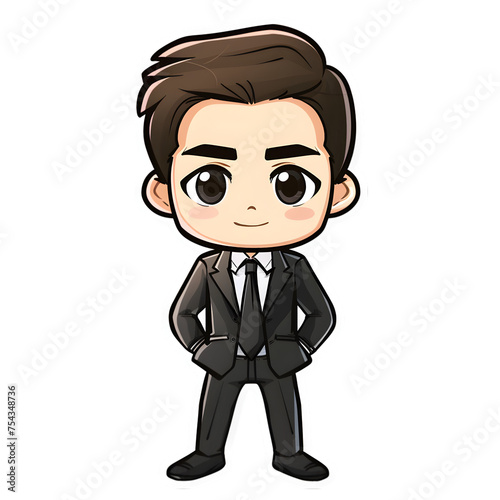 Male boss/entrepreneur cute sticker | High Quality | Transparent PNG