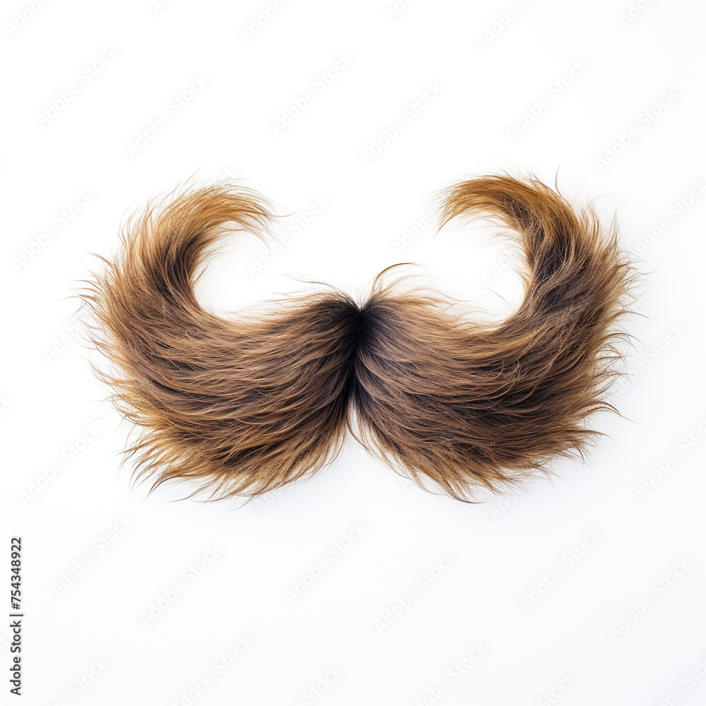 mustache on white background сreated with Generative Ai mustache on white background сreated with Generative Ai