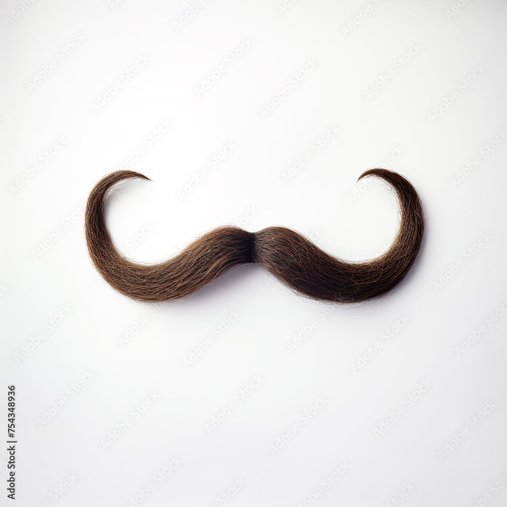 mustache on white background сreated with Generative Ai mustache on white background сreated with Generative Ai
