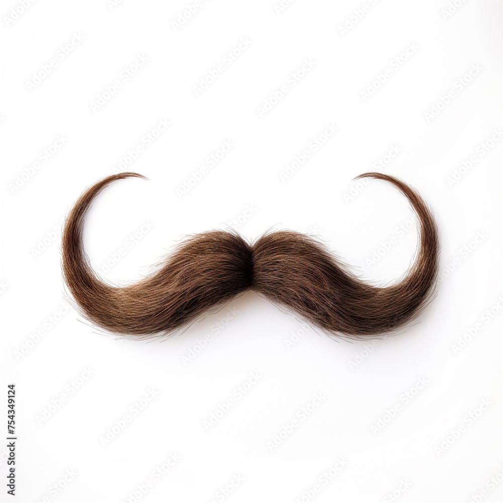 mustache on white background сreated with Generative Ai mustache on white background сreated with Generative Ai