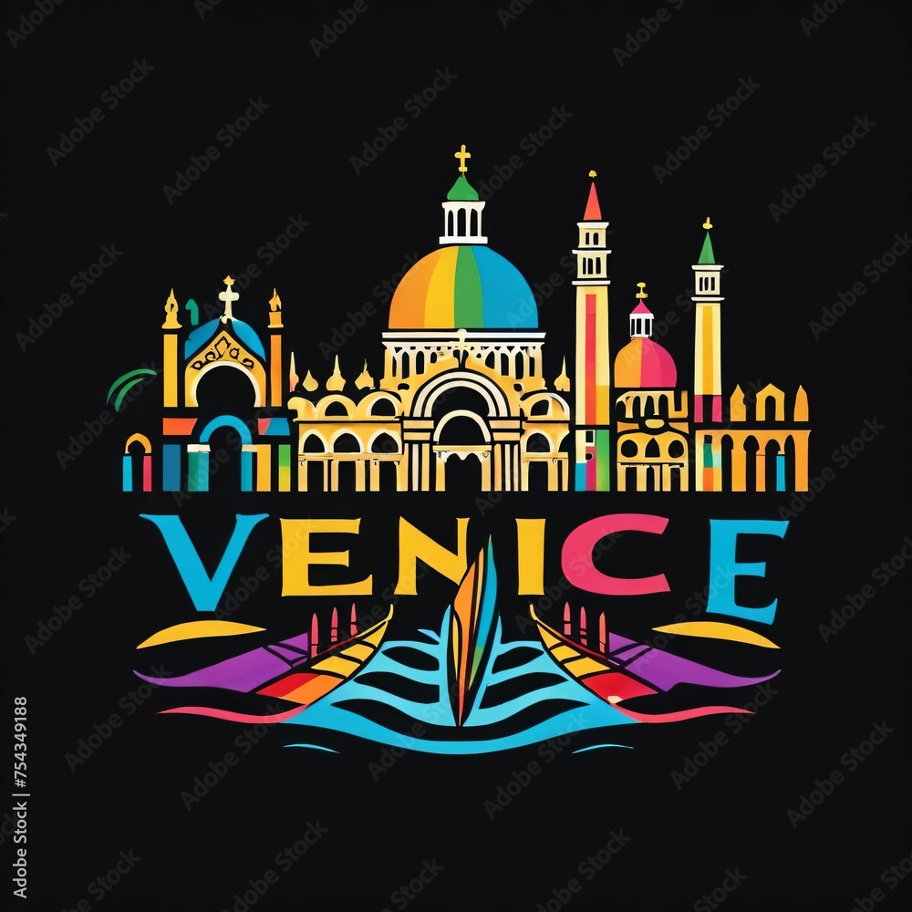 Venice city logo illustration