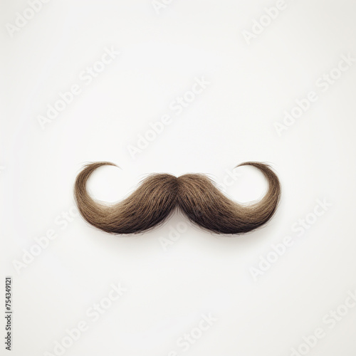 mustache on white background сreated with Generative Ai © Andrii Yablonskyi