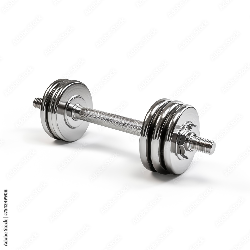 dumbbell on white background side view сreated with Generative Ai