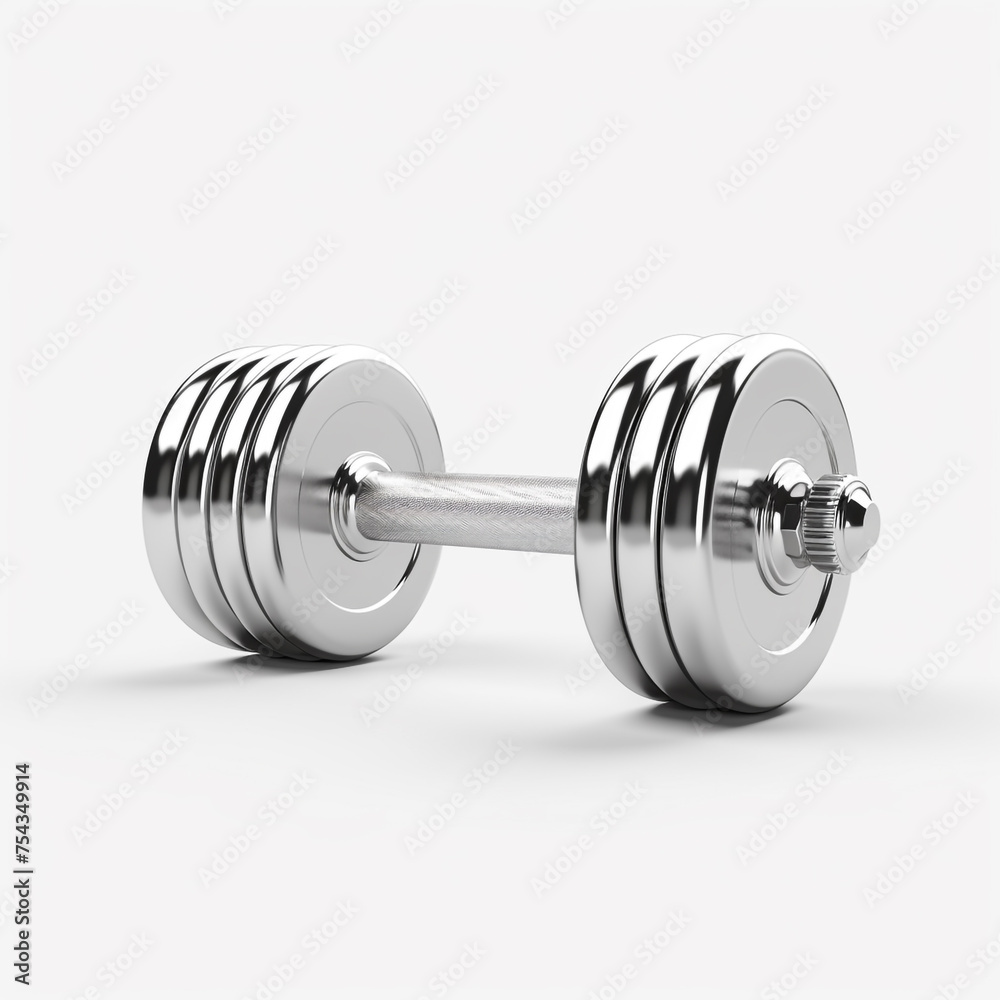 dumbbell on white background side view сreated with Generative Ai dumbbell on white background side view сreated with Generative Ai