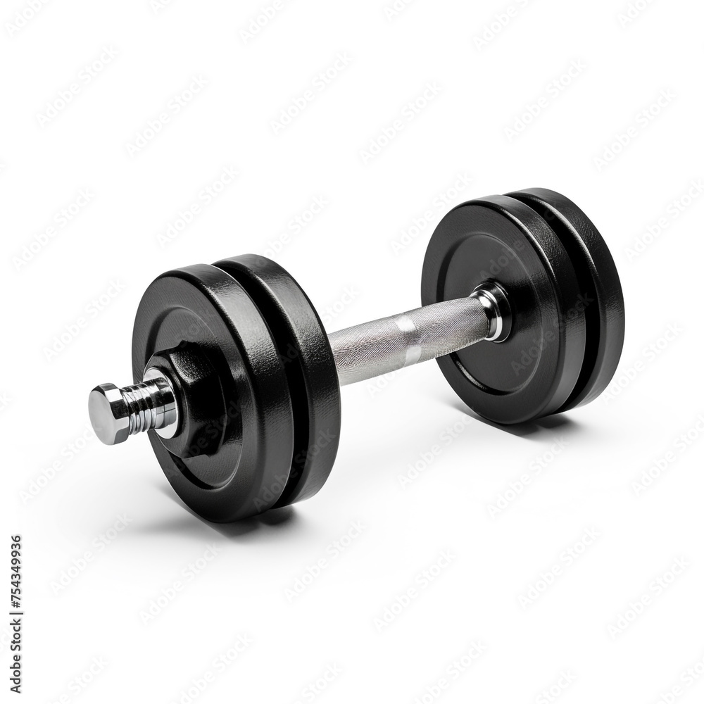 dumbbell on white background side view сreated with Generative Ai dumbbell on white background side view сreated with Generative Ai