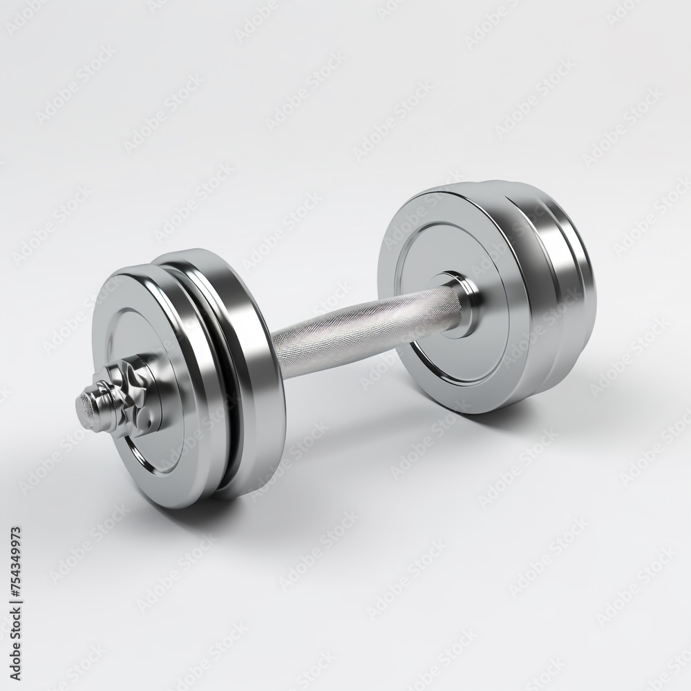 dumbbell on white background side view сreated with Generative Ai dumbbell on white background side view сreated with Generative Ai