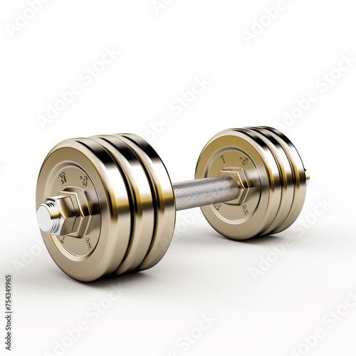 dumbbell on white background side view сreated with Generative Ai
