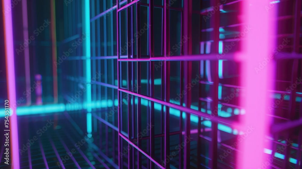 Retro synthwave neon grid background. Retro synthwave neon grid background.