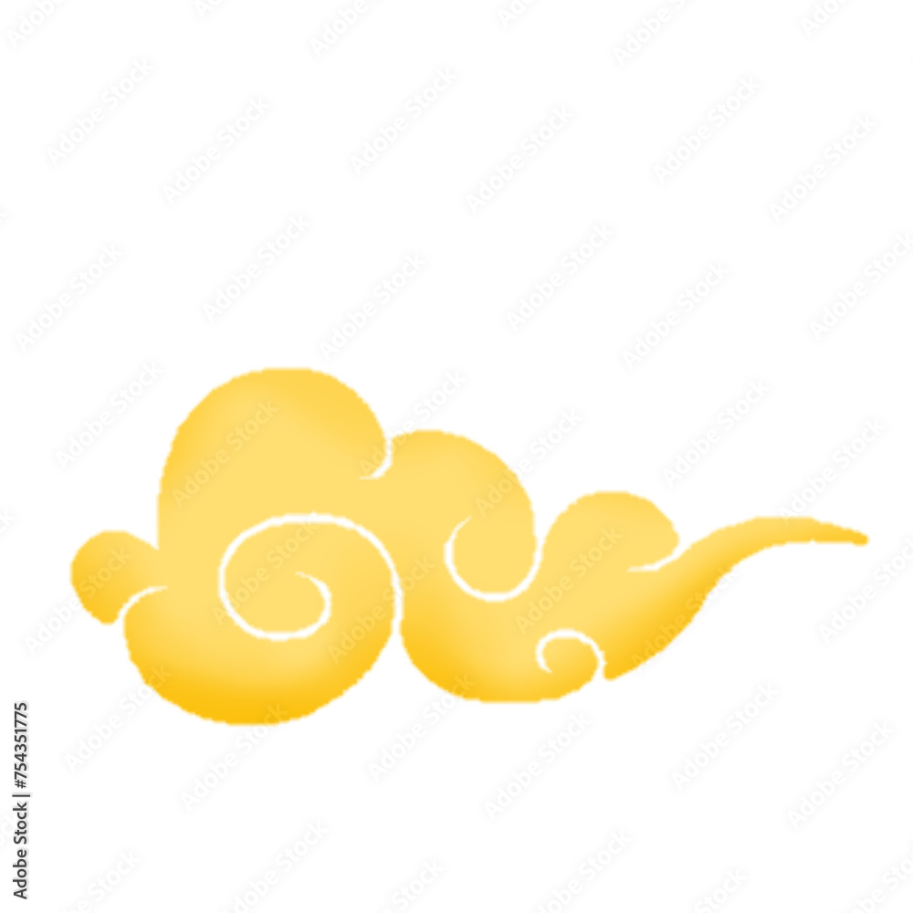 Golden Cloud Icon Graphic Clipart Cartoon