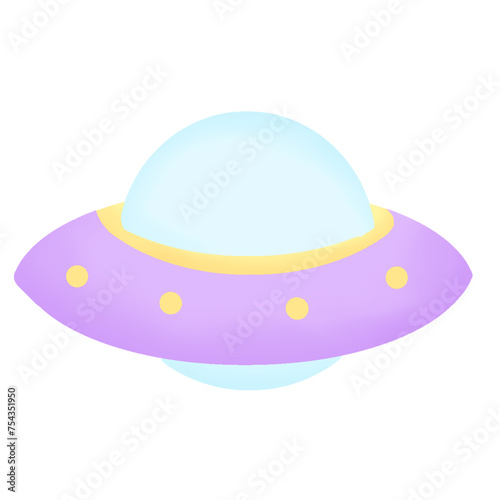 UFO, Alien Spaceship, Flying Saucer Icon Graphic Clipart Cartoon 