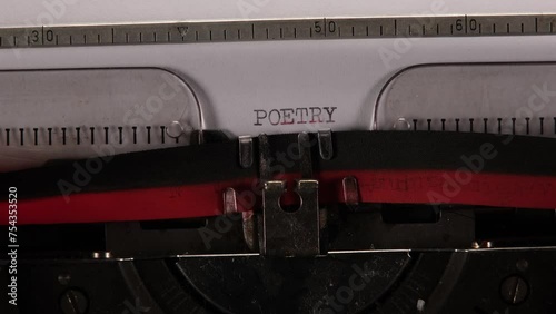 poetry word on typewriter