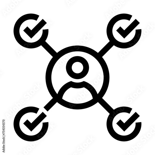 Icono de habilidades de una persona. Competencias, aptitudes personales, destrezas, talento. Ilustración vectorial