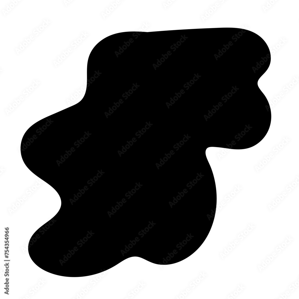 Doodle Blob Simple Shape Icon. Blot Monochrome Black Element. Simple Abstrct Icon Isolated on Backdrop. Irregular Childish Hand Drawn Form