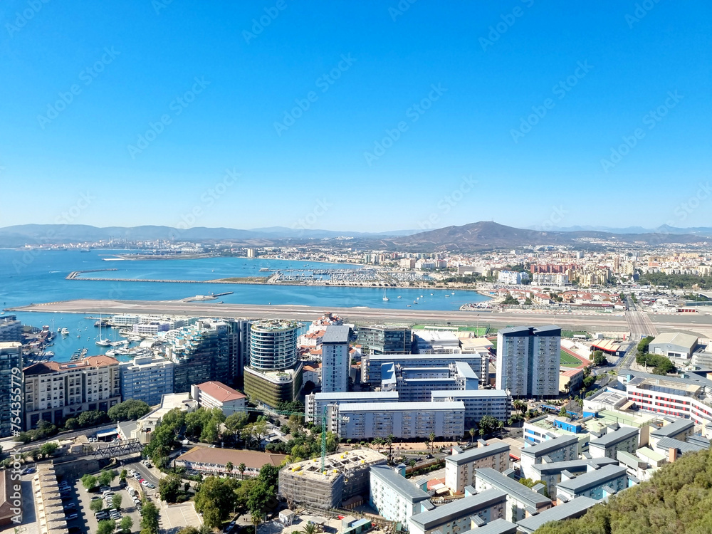 Panoramic of Gibraltar aerial view