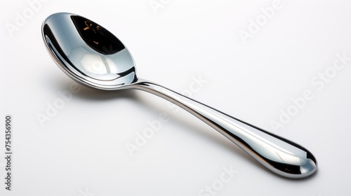 Stainless steel spoon isolated on white background